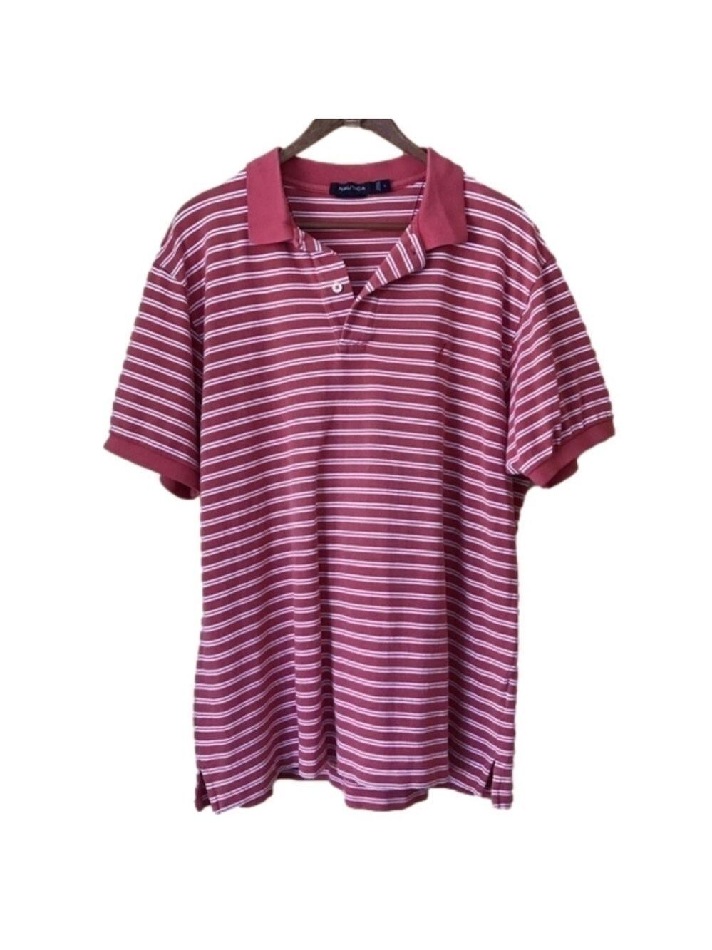 NAUTICA striped cotton polo men’s size large